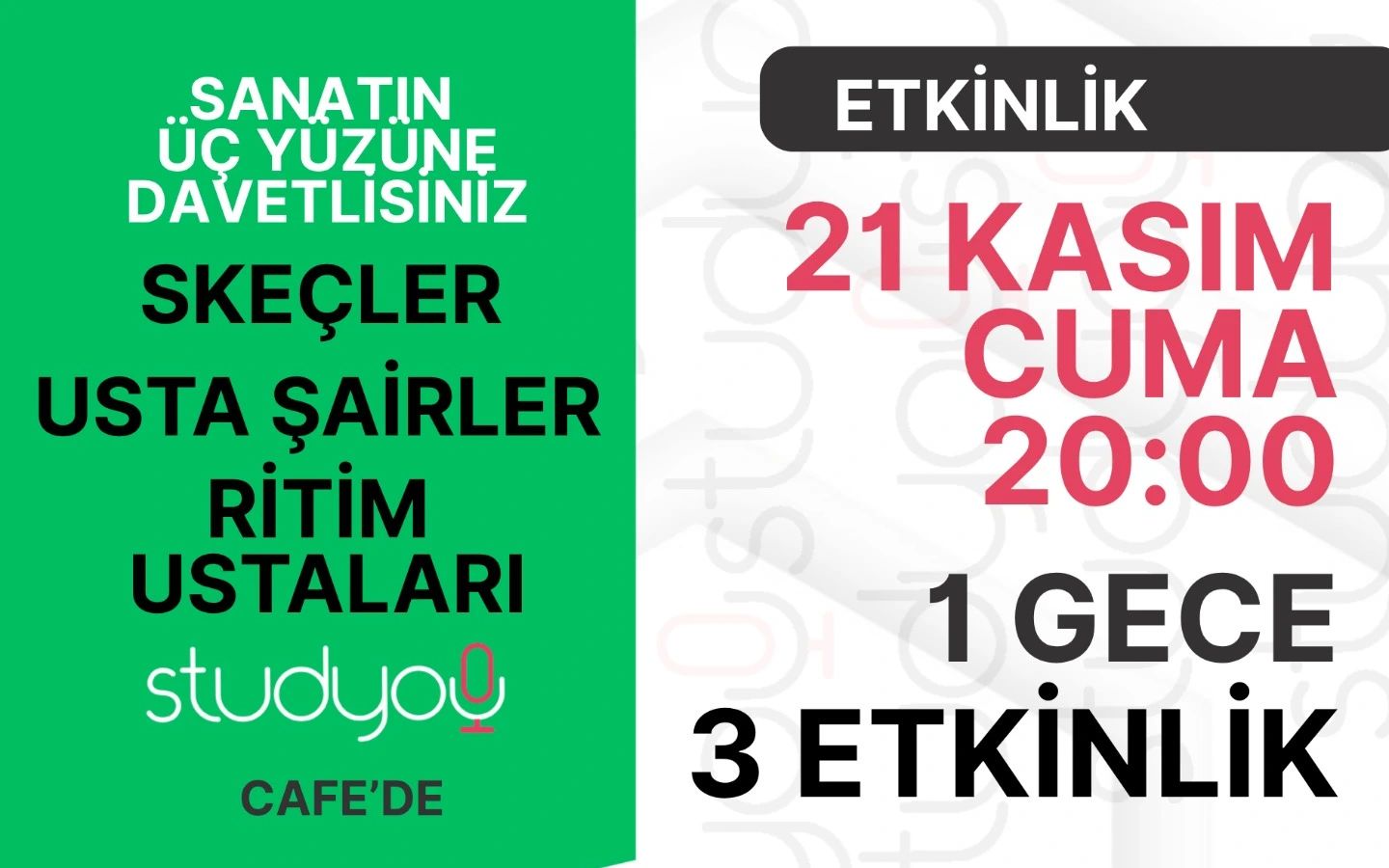 1 Gece 3 Etkinlik