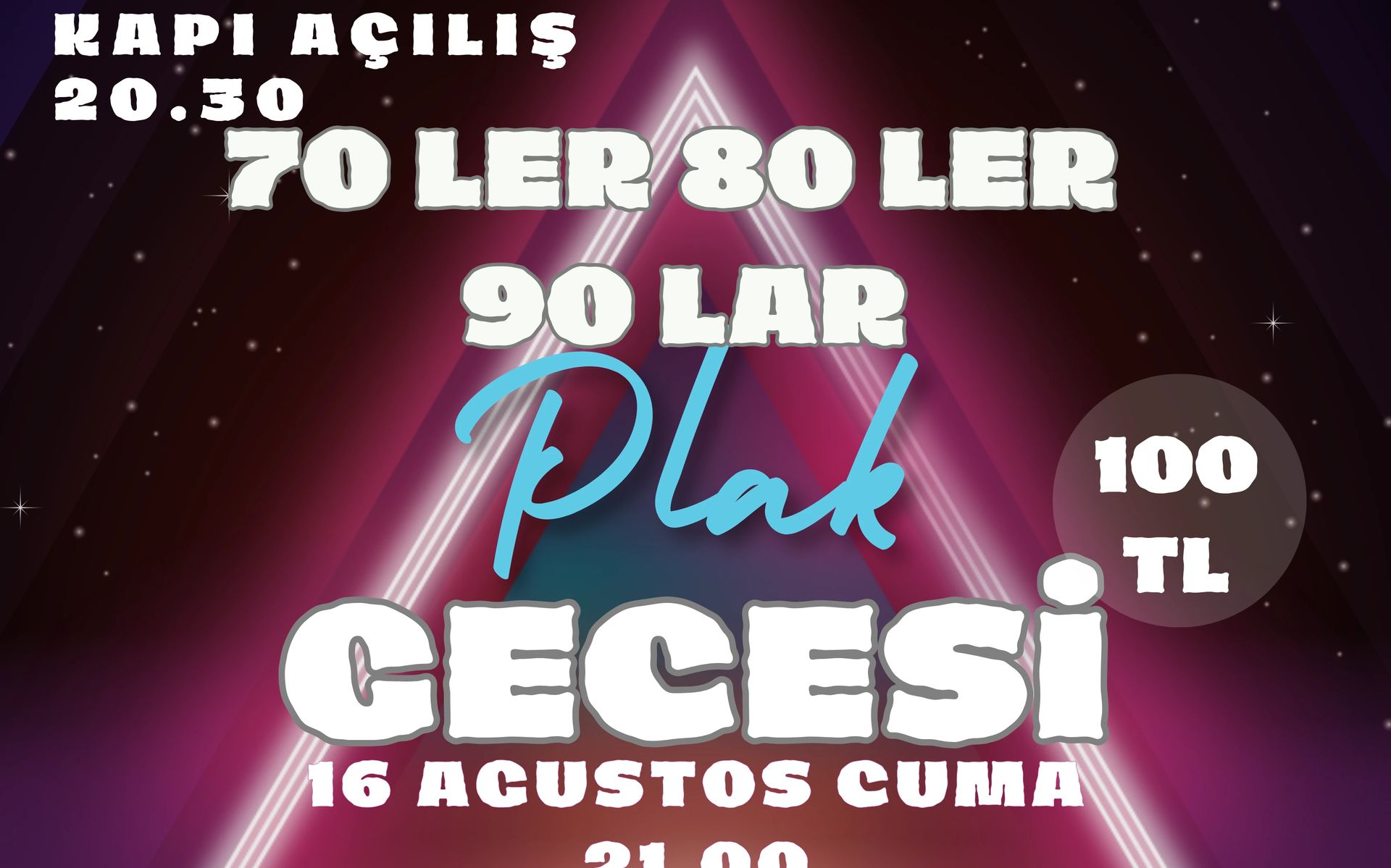 70'ler 80'ler 90'lar Plak Gecesi