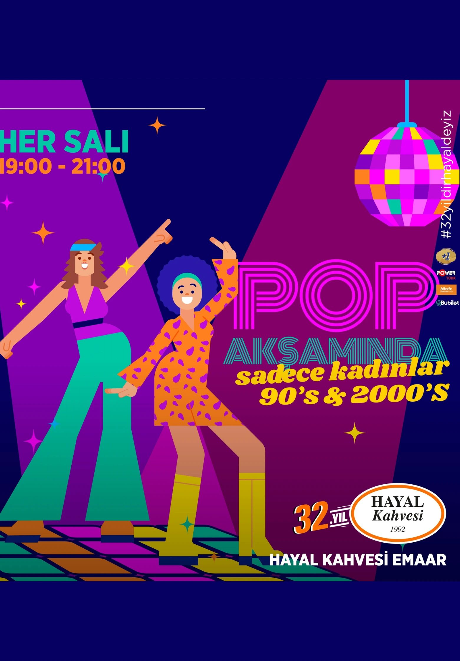90'lar & 2000'lar Pop Akşamında Sadece Kadınlar