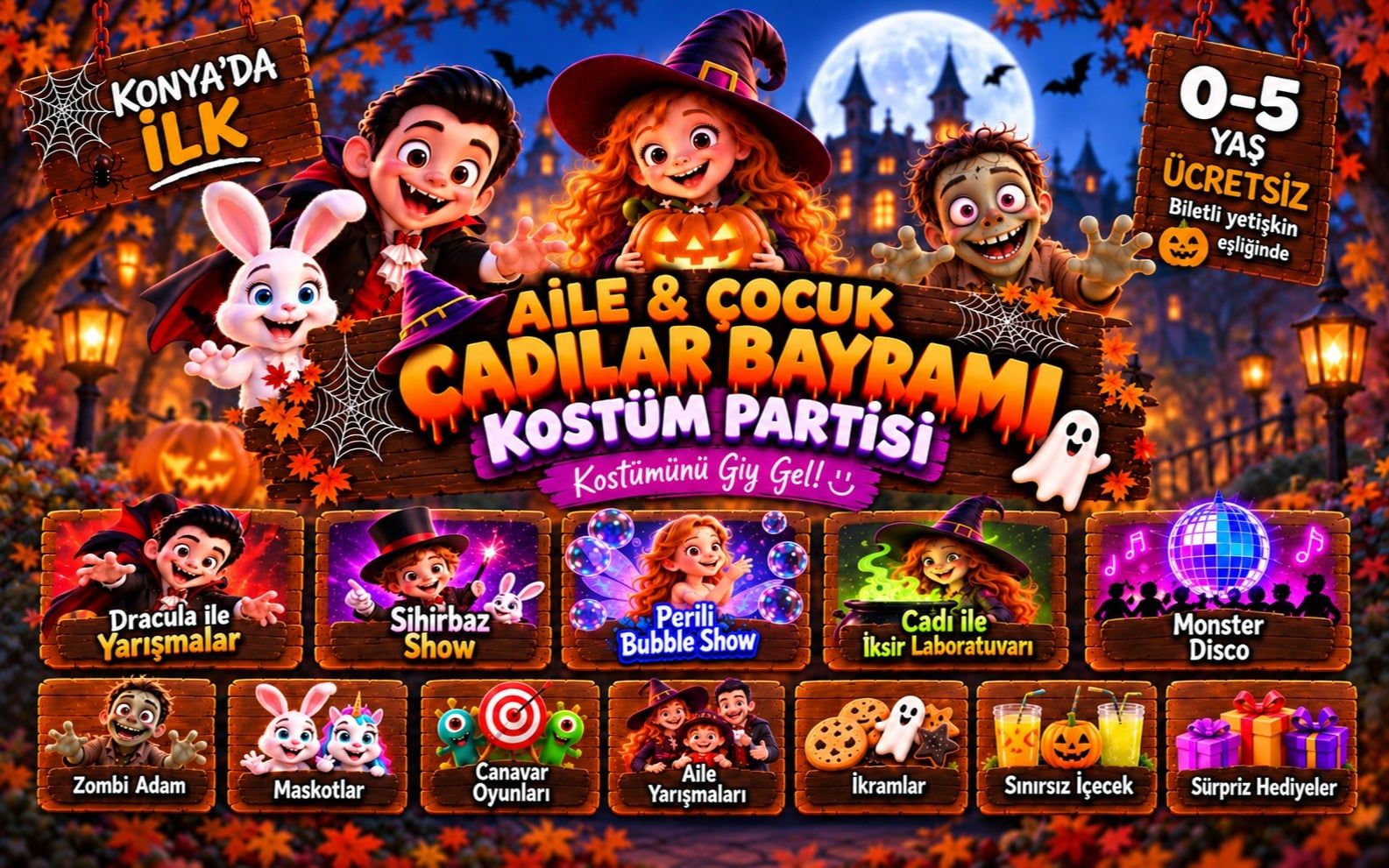 Aile & Çocuk Cadılar Bayramı Kostüm Partisi