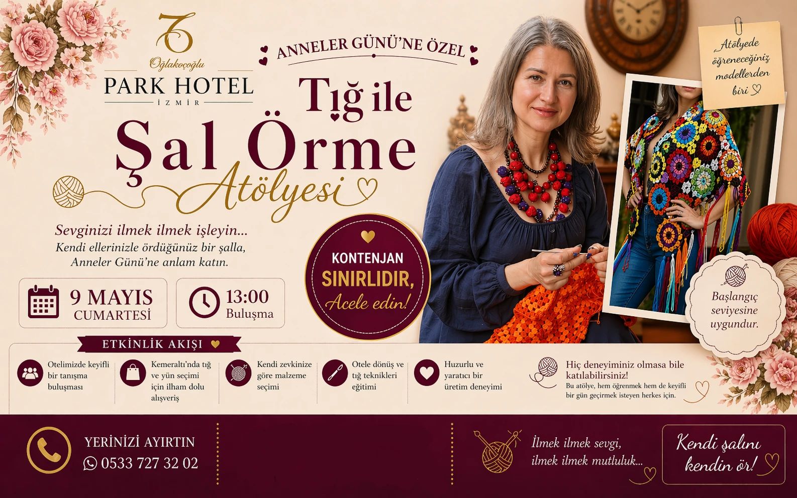 Anneler Günü'ne Özel Tığ ile Şal Örme Atölyesi