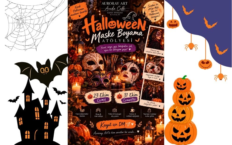 Auroray Art İle Halloween Maske Boyama Atölyesi
