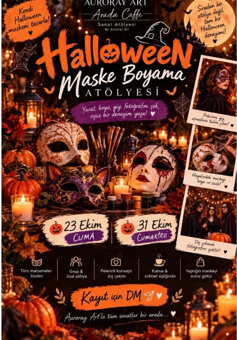 Auroray Art İle Halloween Maske Boyama Atölyesi