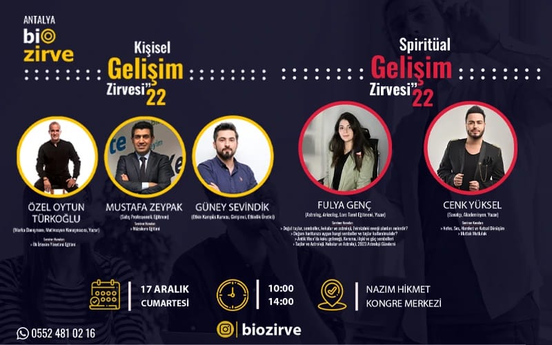 Biozirve Antalya Spiritüal Gelişim ve Kişisel Gelişim Zirvesi '22 ...