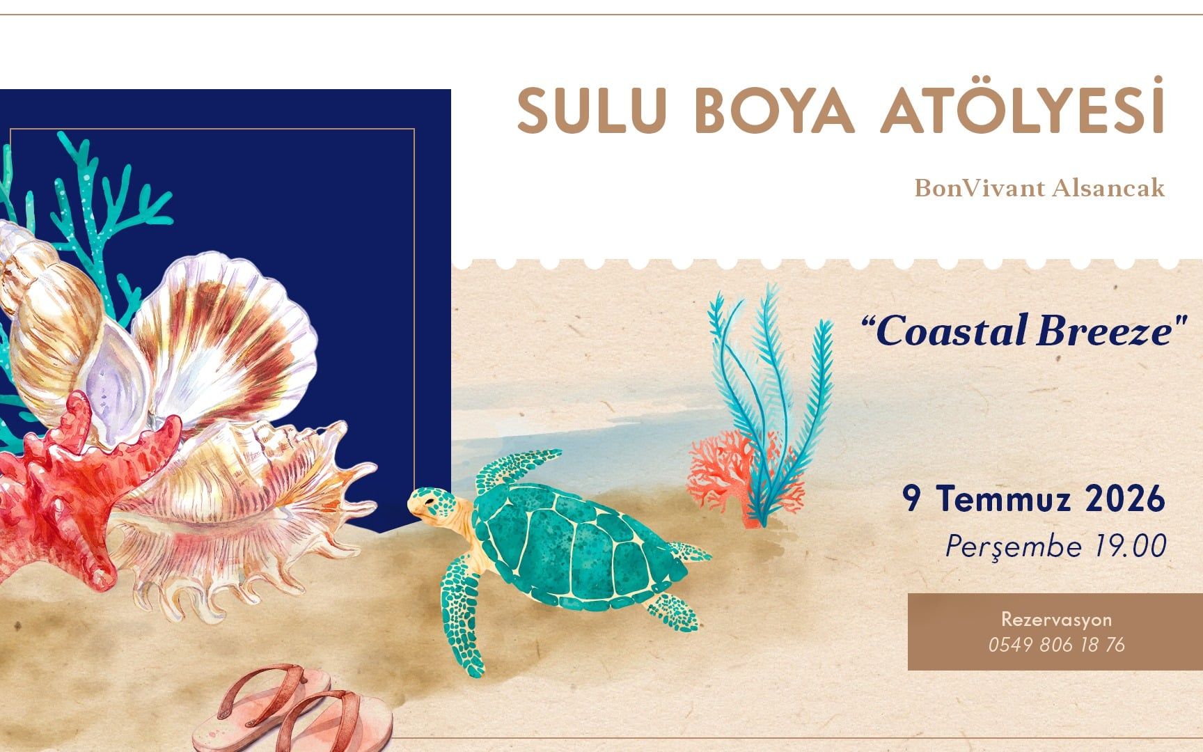 BonVivant Suluboya Atölyesi: Coastal Breeze