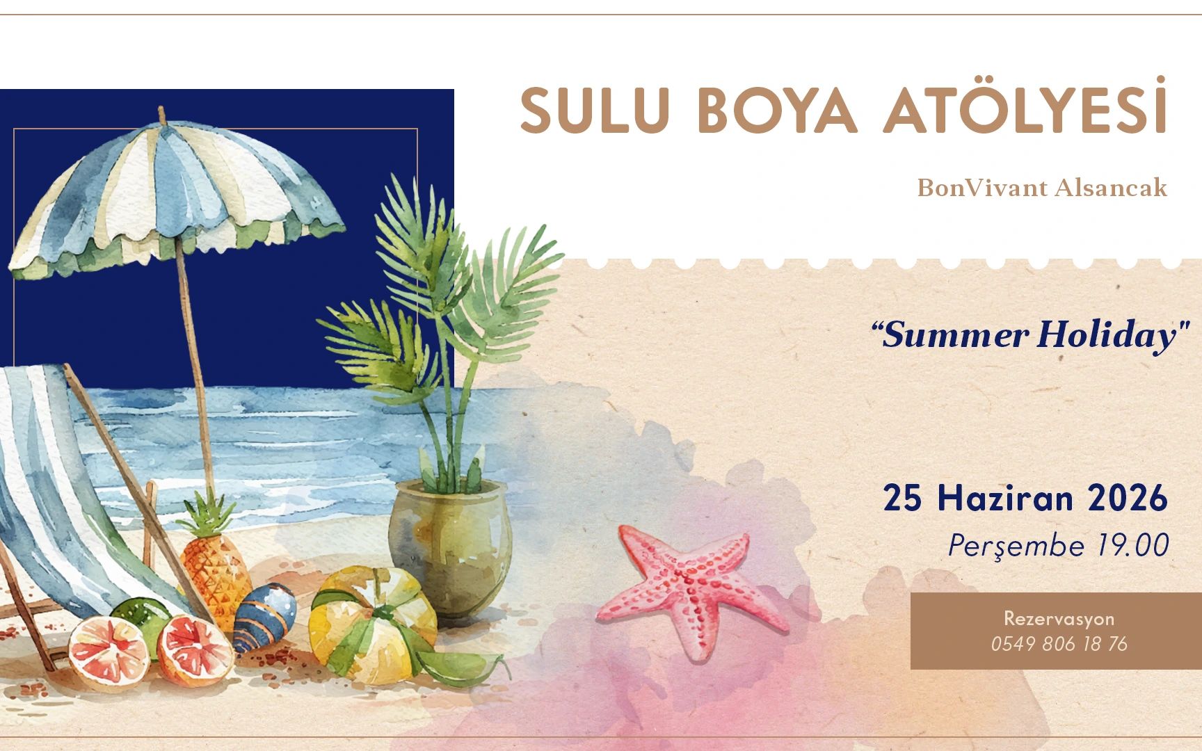 BonVivant Suluboya Atölyesi: Summer Vacation
