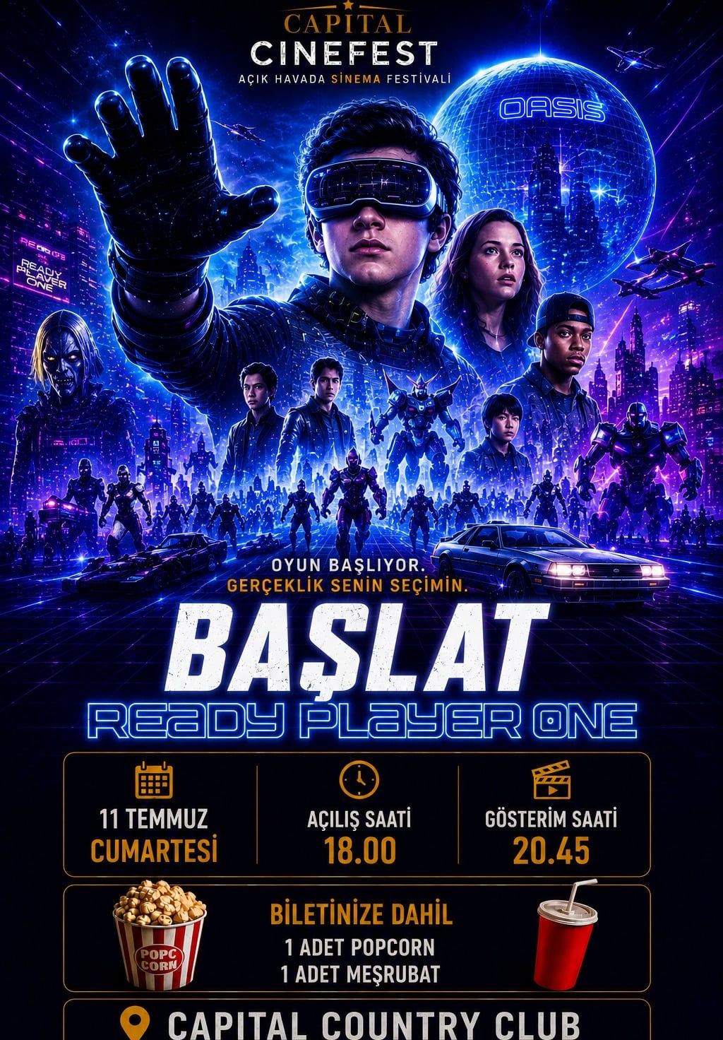  Capital Cinefest Açık Havada Sinema Festivali – Başlat (Ready Player One)