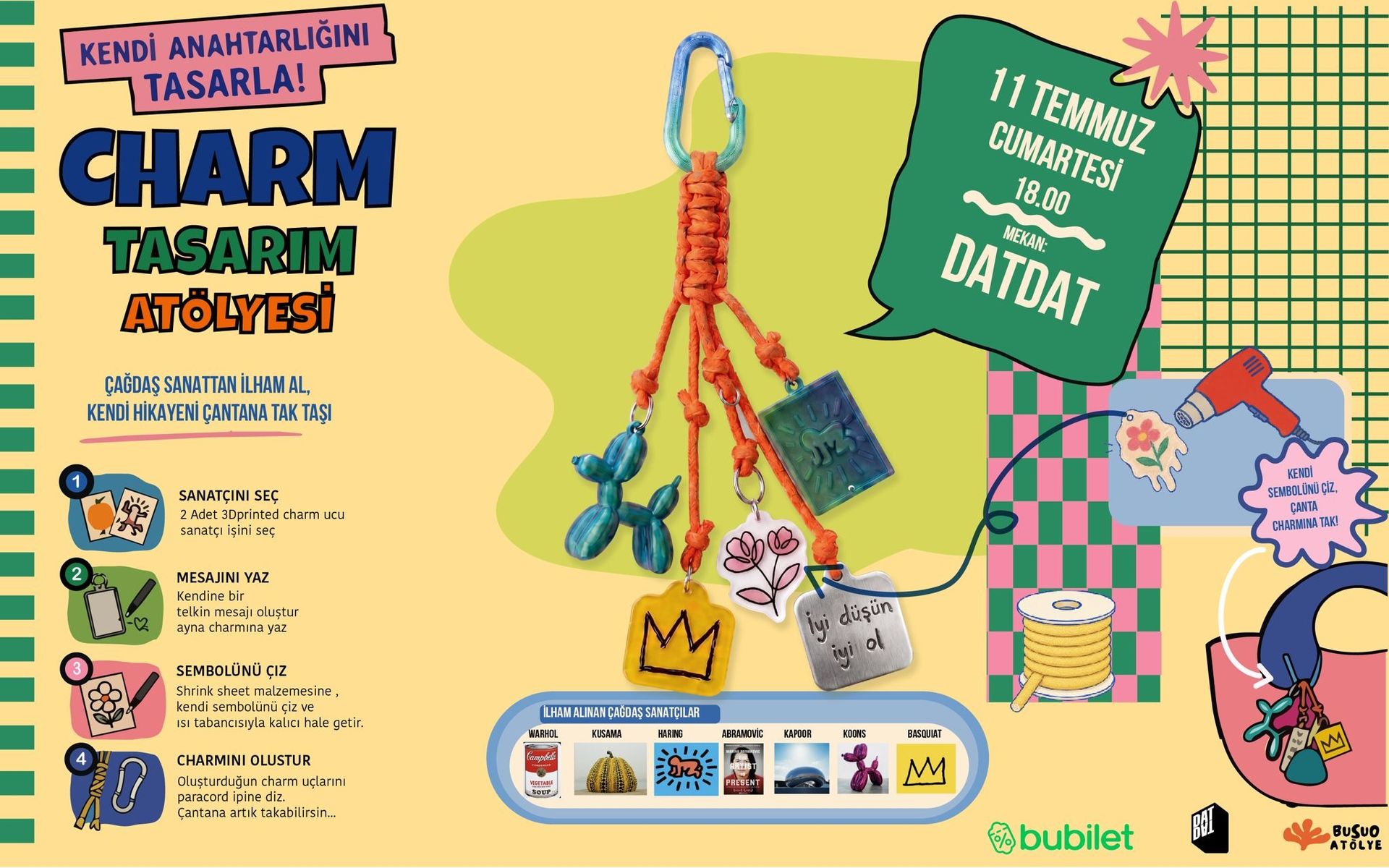 Charm Tasarım Atölyesi - Kendi Anahtarlığını Tasarla