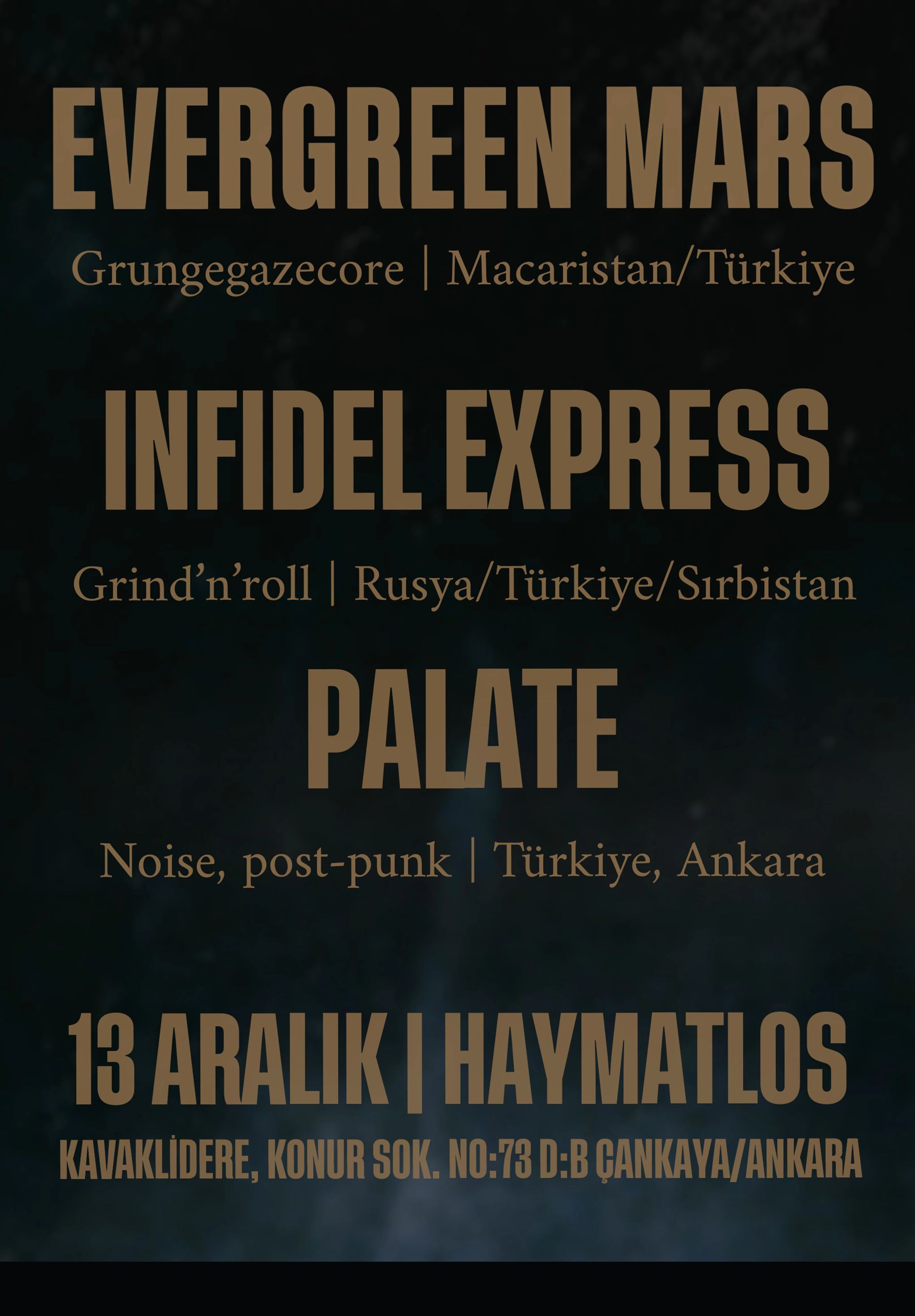 Evergreen Mars & Infidel Express & Palate