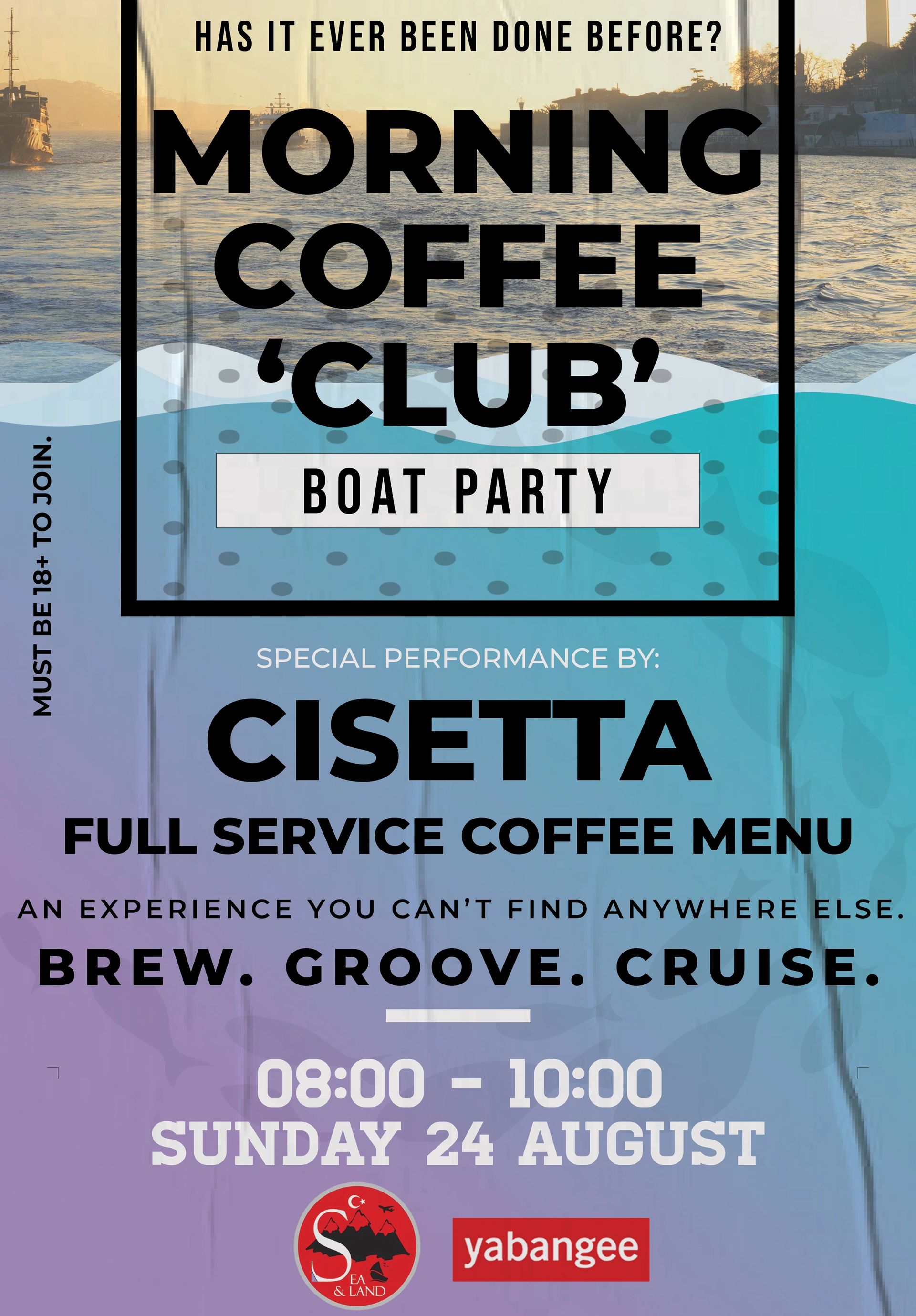 Morning Coffee 'Club': Boat Experience - Brew. Groove. Cruise.
