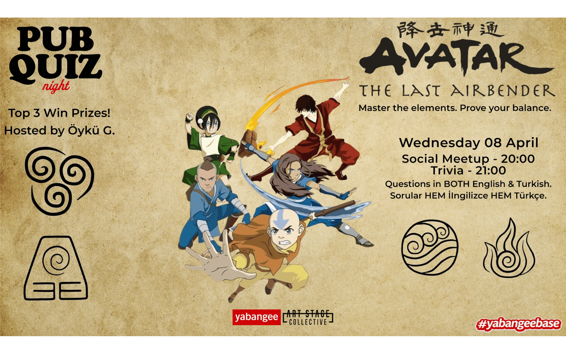 Pub Quiz Night on Avatar the Last Airbender: Questions in BOTH English ...