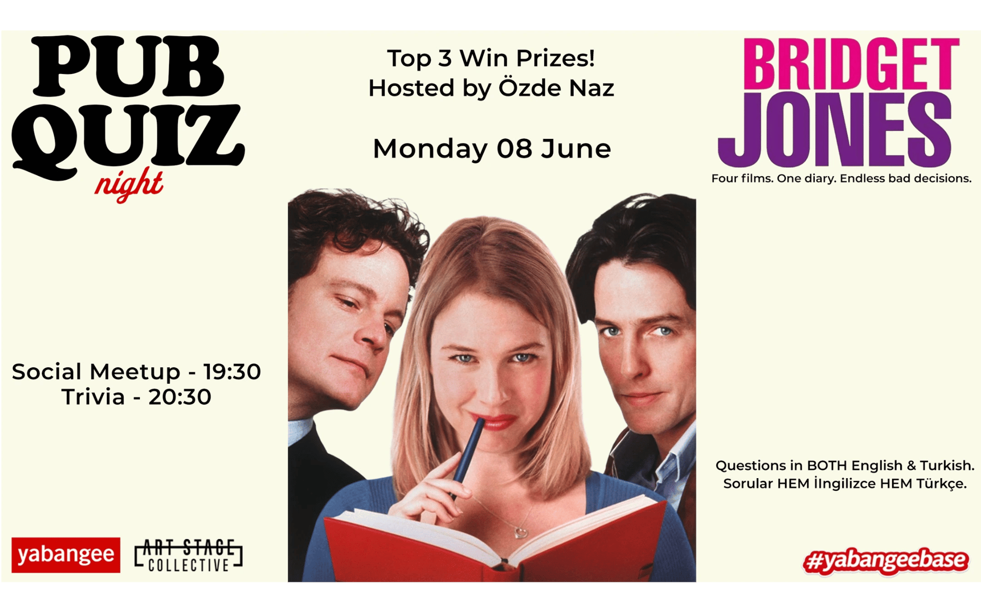 Pub Quiz Night on Bridget Jones: Questions in English and Turkish