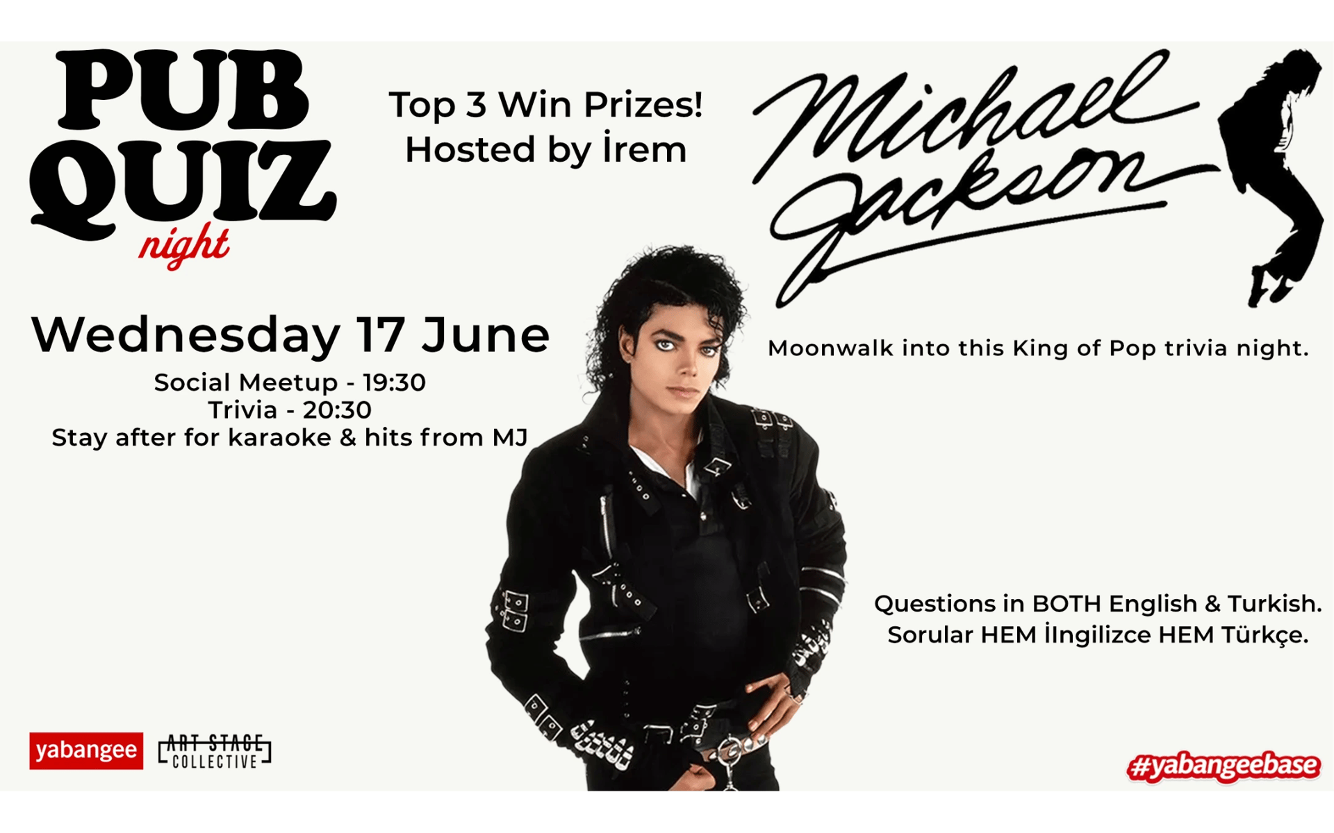 Pub Quiz Night on Michael Jackson: Questions in English and Turkish
