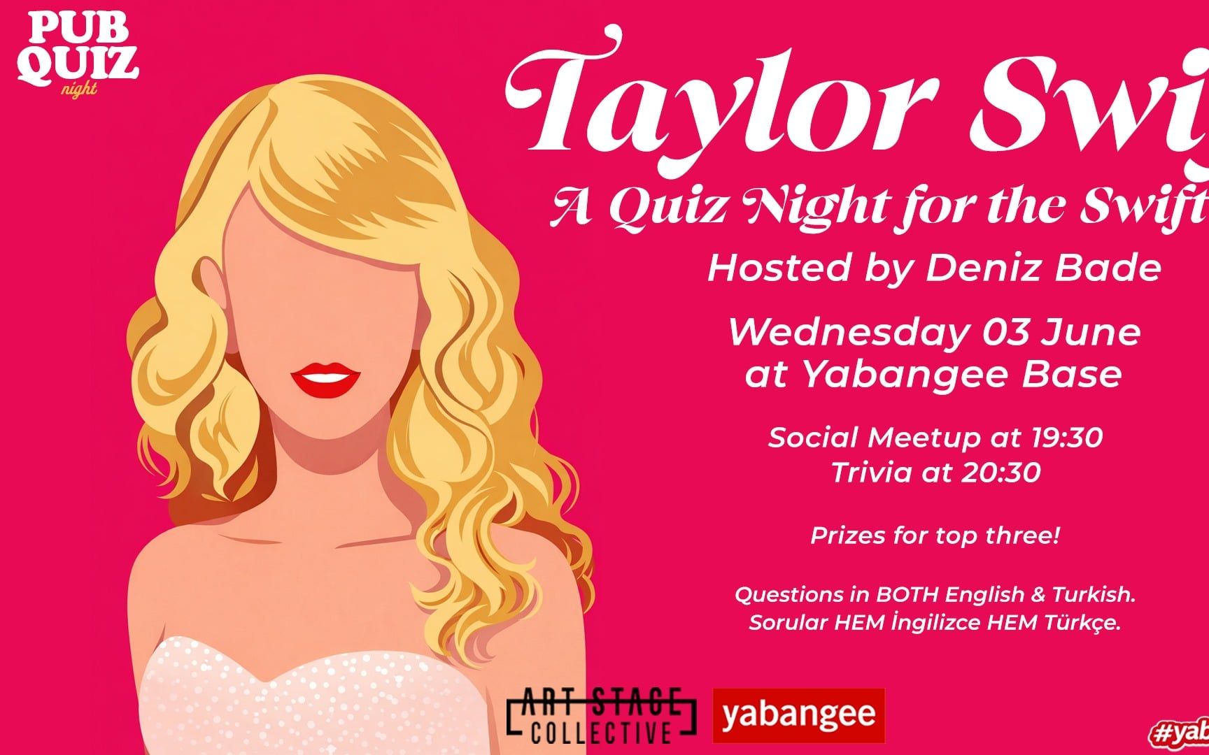 Pub Quiz Night on Taylor Swift: Questions in English & Turkish