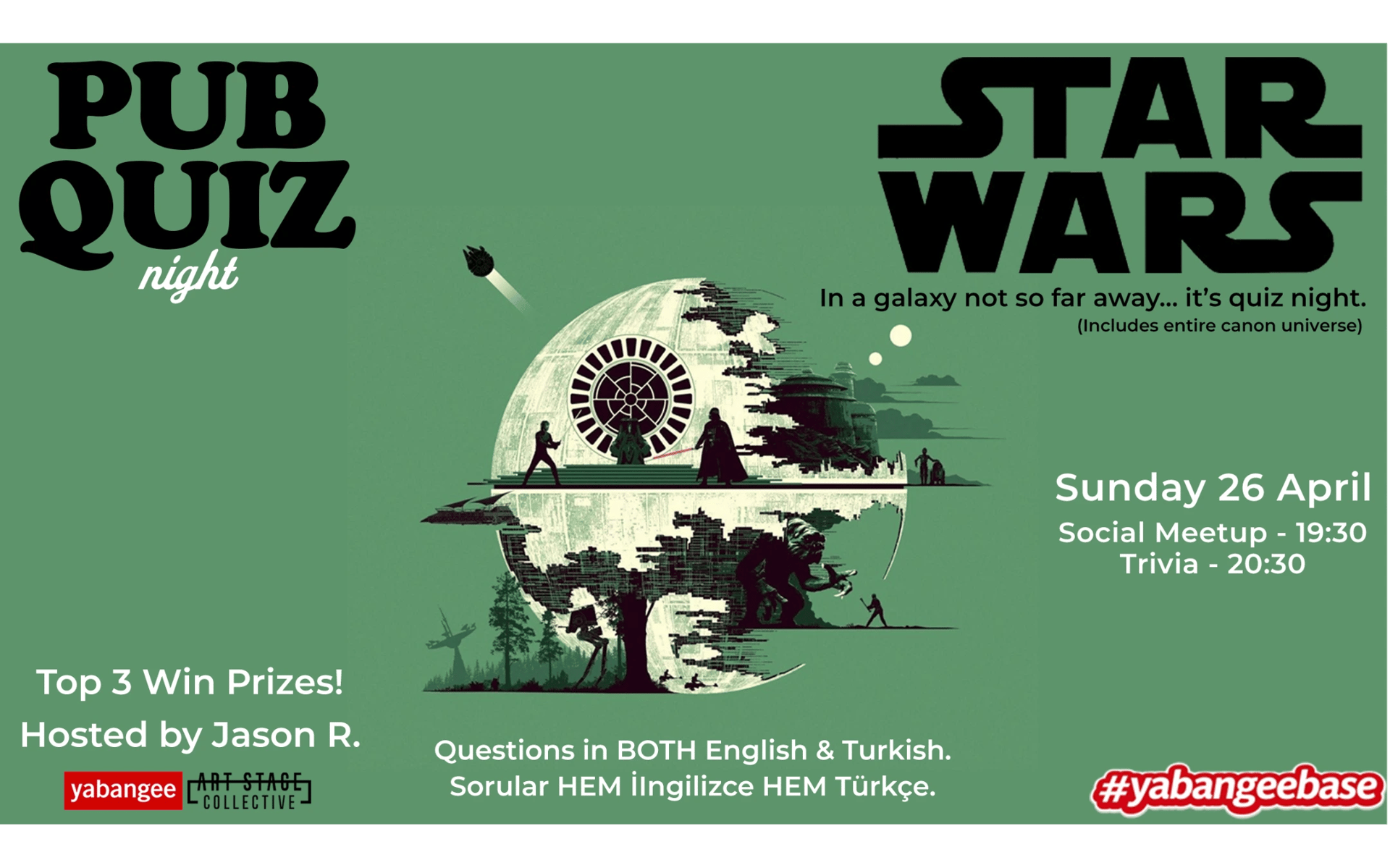 Pub Quiz Night on Star Wars (Canon Universe): Questions in English and Turkish
