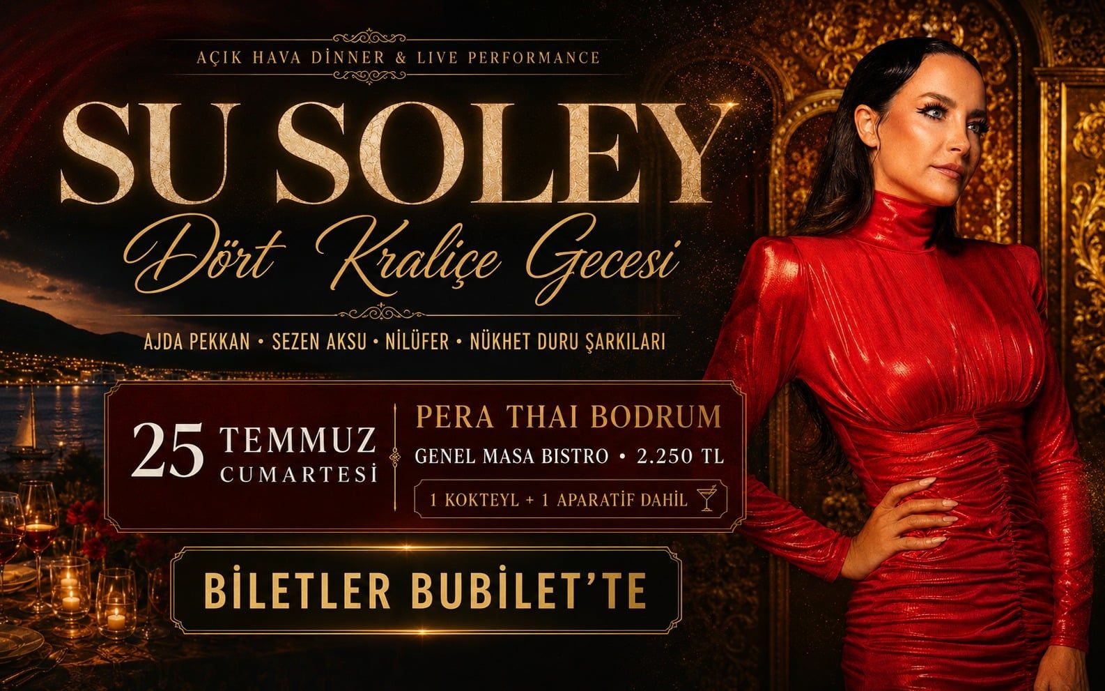Su Soley ile Dört Kraliçe Gecesi | Pera Thai Bodrum