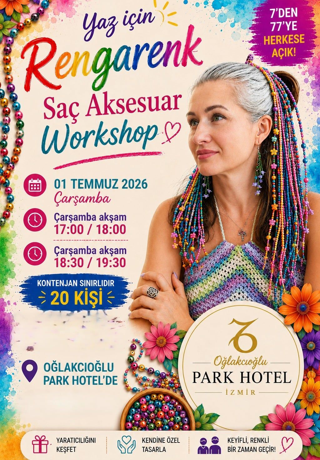 Yaz için Rengarenk Saç Aksesuar Workshop