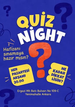 Bergüzar Sahne Quiz Night Takvimi