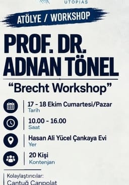 Brecht Workshop | 18. Ethos Tiyatro Festivali