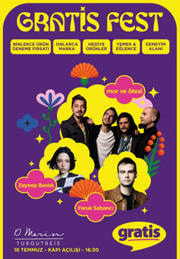 Gratis Fest - Bodrum | Mor ve Ötesi, Zeynep Bastık, Faruk Sabancı
