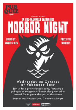 Horror Night Pub Quiz & Pre-Halloween Gathering (& After-Party)