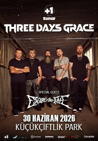+1 Sunar: Three Days Grace, Escape the Fate etkinlikgörseli