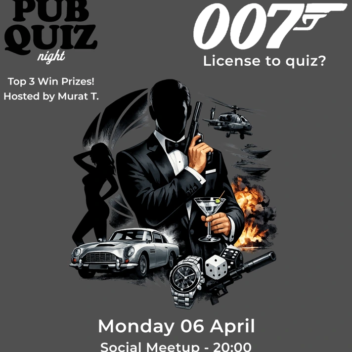  Pub Quiz Night on James Bond (007): Questions in English & Turkish