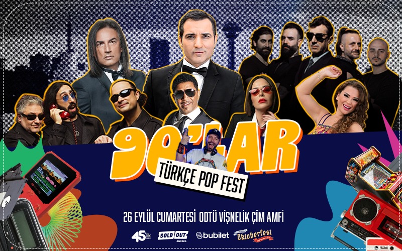 90'lar Türkçe Pop Fest : Rafet El Roman, Çelik, Ayna, Mansur Ark, Grup Vitamin, Reyhan Karaca , Seçil, 26 Eylül 2026, ODTÜ