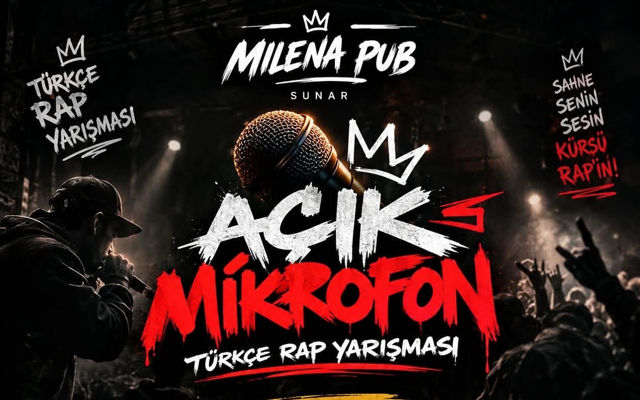 Açık Mikrofon - Rap Yarışması, 13 Kasım 2026, Milena Pub & Bistro, İstanbul konser afişi