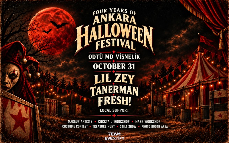 Ankara Halloween Festival IV, 31 Ekim 2026, ODTÜ MD Vişnelik, Ankara konser afişi