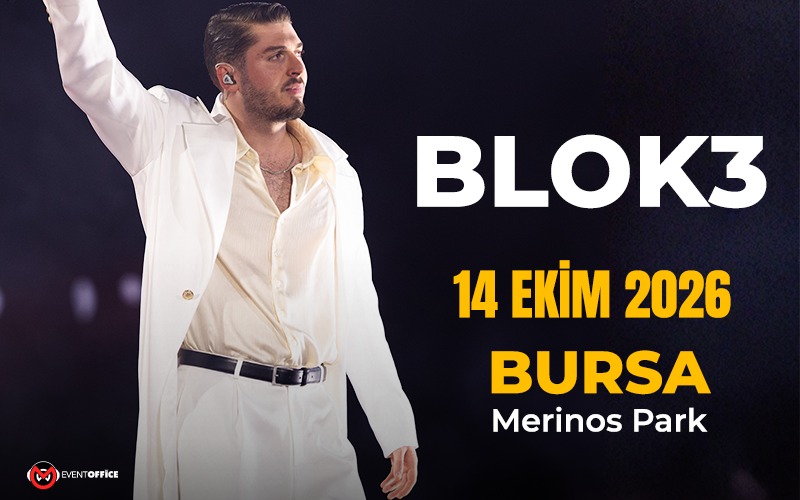Blok3 Konseri, 14 Ekim 2026, Bursa Merinos Park, Bursa konser afişi