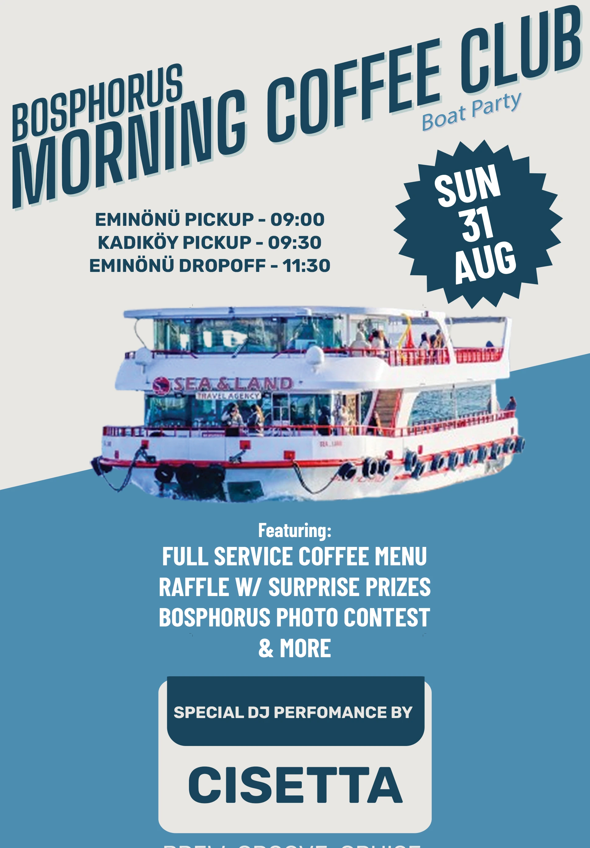 Bosphorus Morning Coffee 'Club' Tekne
