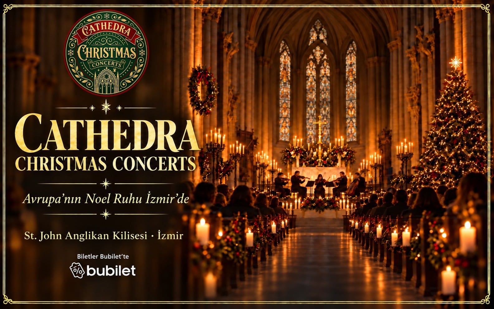 Cathedra Christmas Concerts: Avrupa’nın Noel Ruhu İzmir’de, 23 Aralık 2026, St. John Anglikan Kilisesi, İzmir konser afişi