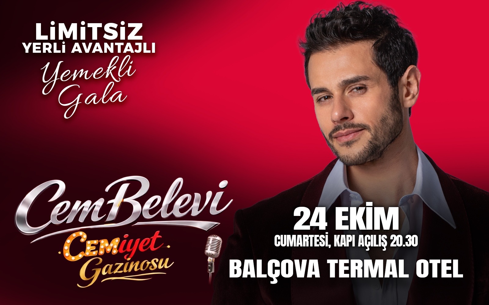 Cem Belevi Konseri, 24 Ekim 2026, Balçova Termal Otel, İzmir konser afişi