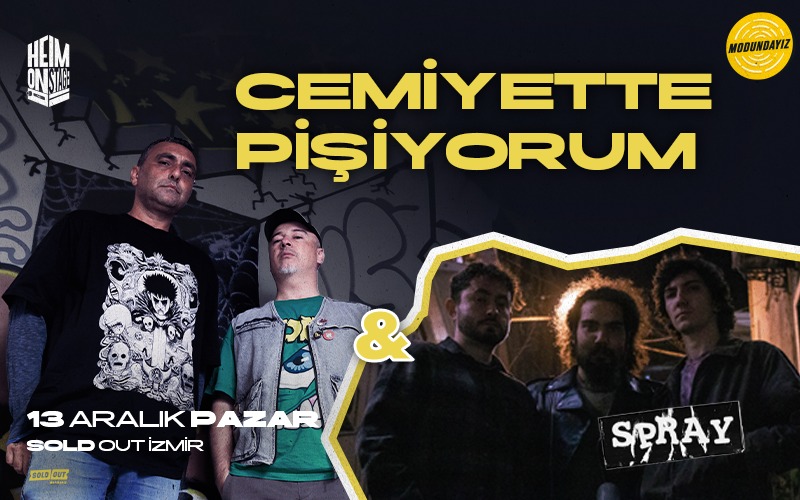 Cemiyette Pişiyorum / Spray, 13 Aralık 2026, SoldOut Performance Hall, İzmir konser afişi