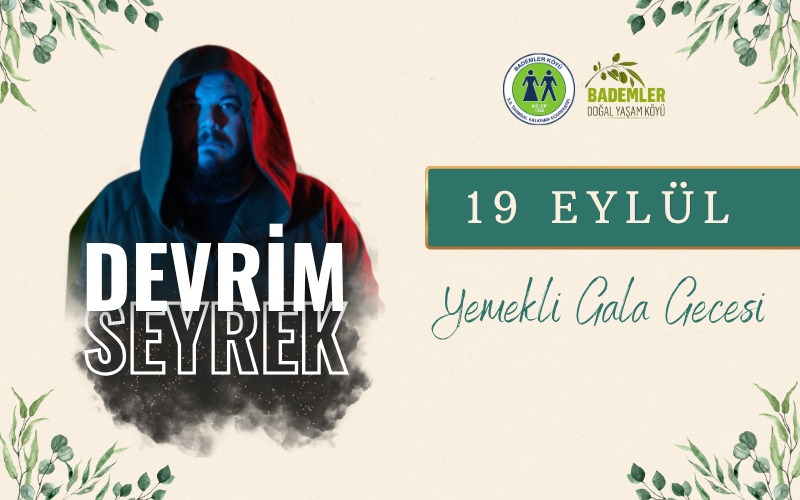 Devrim Seyrek Konseri, 19 Eylül 2026, Bademler Doğal Yaşam Köyü Avlu Kafe, İzmir konser afişi