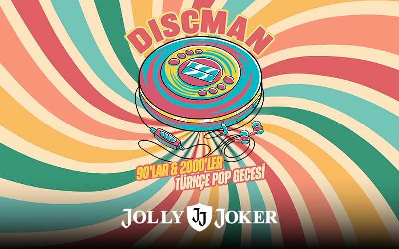 Discman 90’lar & 2000’ler Türkçe Pop Gecesi, 6 Kasım 2026, Jolly Joker Mersin, Mersin konser afişi