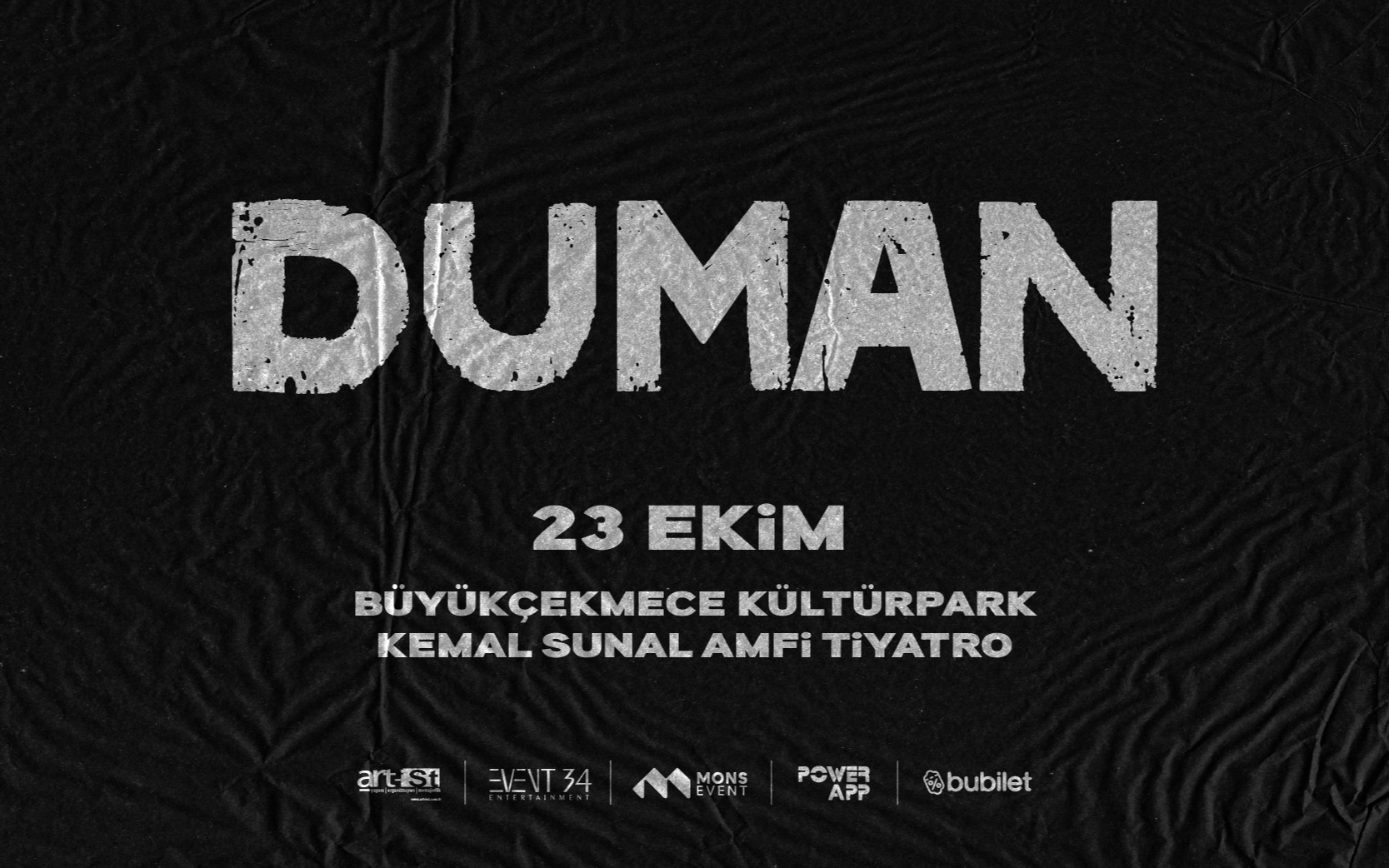 Duman, 23 Ekim 2026, Büyükçekmece Kültürpark Kemal Sunal Amfi Tiyatro, İstanbul konser afişi