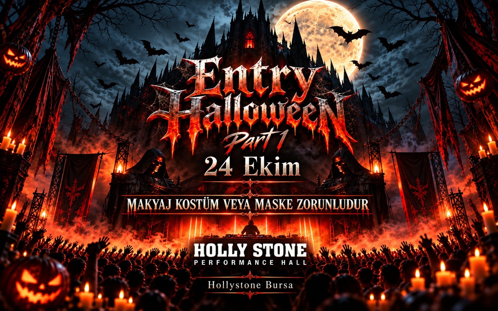 Entry Halloween Part 1, 24 Ekim 2026, Holly Stone Performance Hall - Bursa, Bursa konser afişi