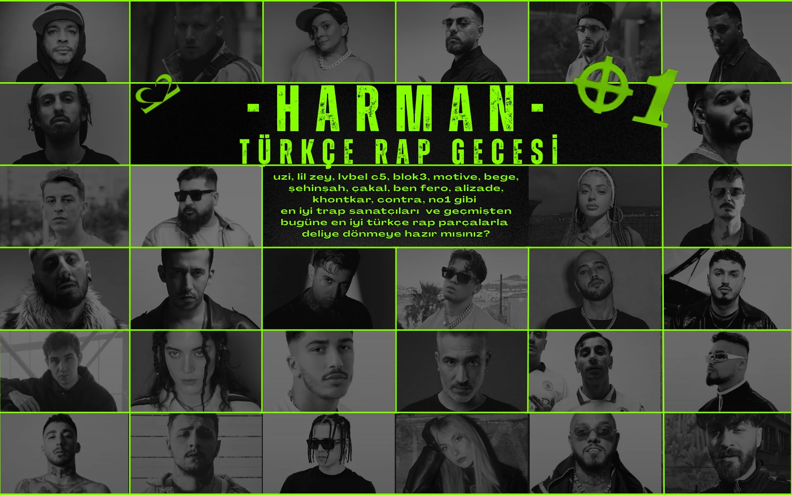 Harman Türkçe Rap Gecesi, 18 Eylül 2026, Holly Stone Performance Hall Antalya, Antalya konser afişi