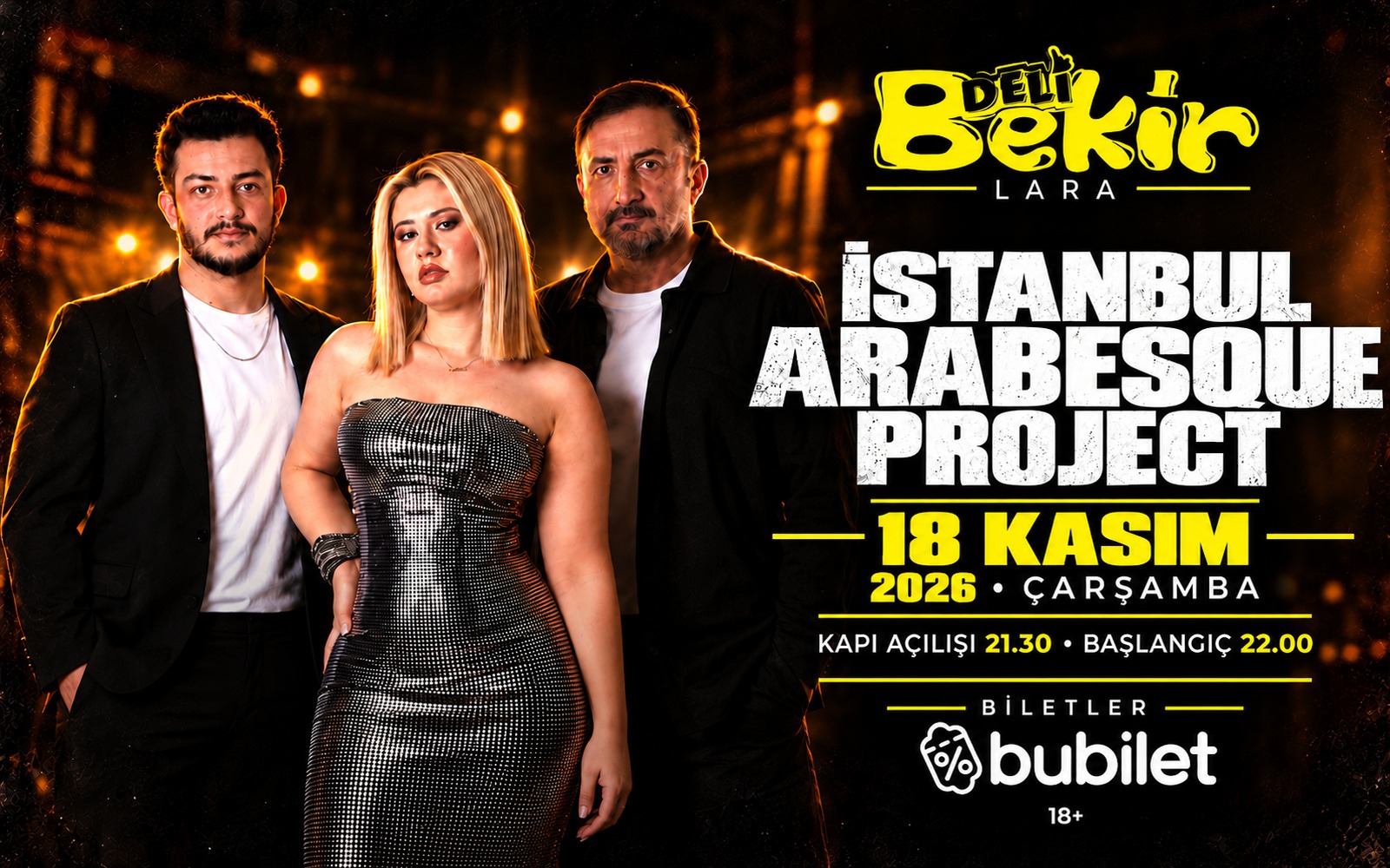İstanbul Arabesque Project, 18 Kasım 2026, Delicious Bekir Lara, Antalya konser afişi