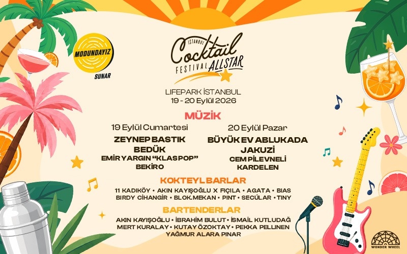 İstanbul Cocktail Festival 2026 - Cumartesi, 19 Eylül 2026, Life Park, İstanbul konser afişi