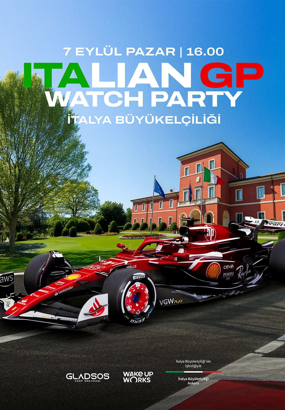 "Italian Gp Watch Party @ Italya Büyükelçiliği"