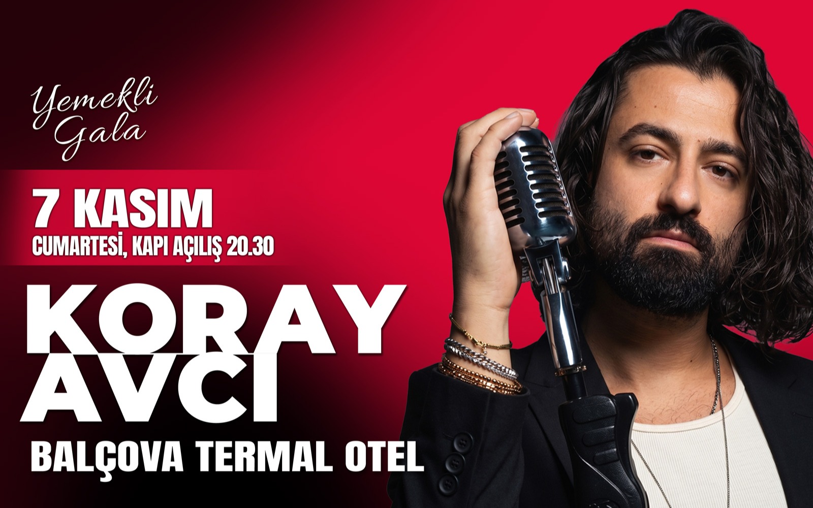Koray Avcı Yemekli Gala, 6 Kasım 2026, Balçova Termal Otel, İzmir konser afişi