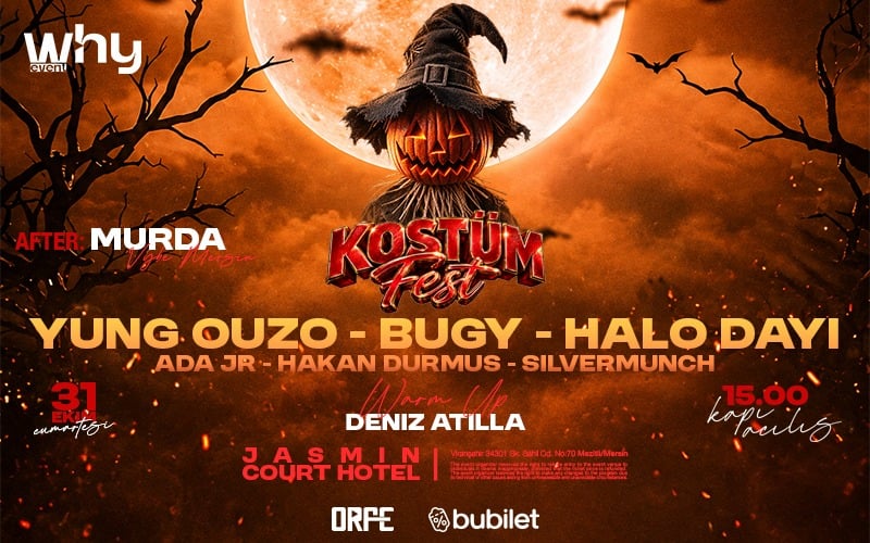 Yung Ouzo — Kostüm Fest, 31 Ekim 2026, Jasmin Court Hotel, Mersin konser afişi