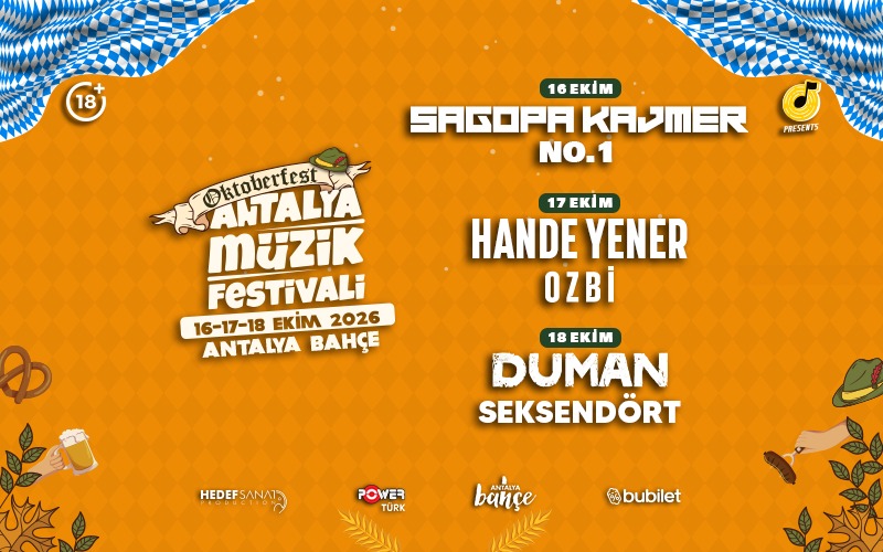 Oktoberfest X Antalya Müzik Festivali, 16 Ekim 2026, Antalya Bahçe, Antalya konser afişi