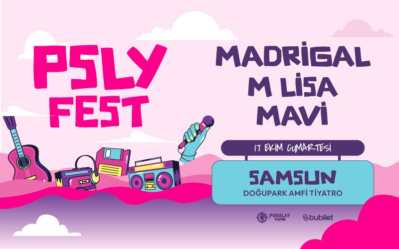 PSLY FEST - MADRİGAL & M LİSA & MAVİ, 17 Ekim 2026, Samsun Doğu Park Amfi Tiyatro, Samsun konser afişi