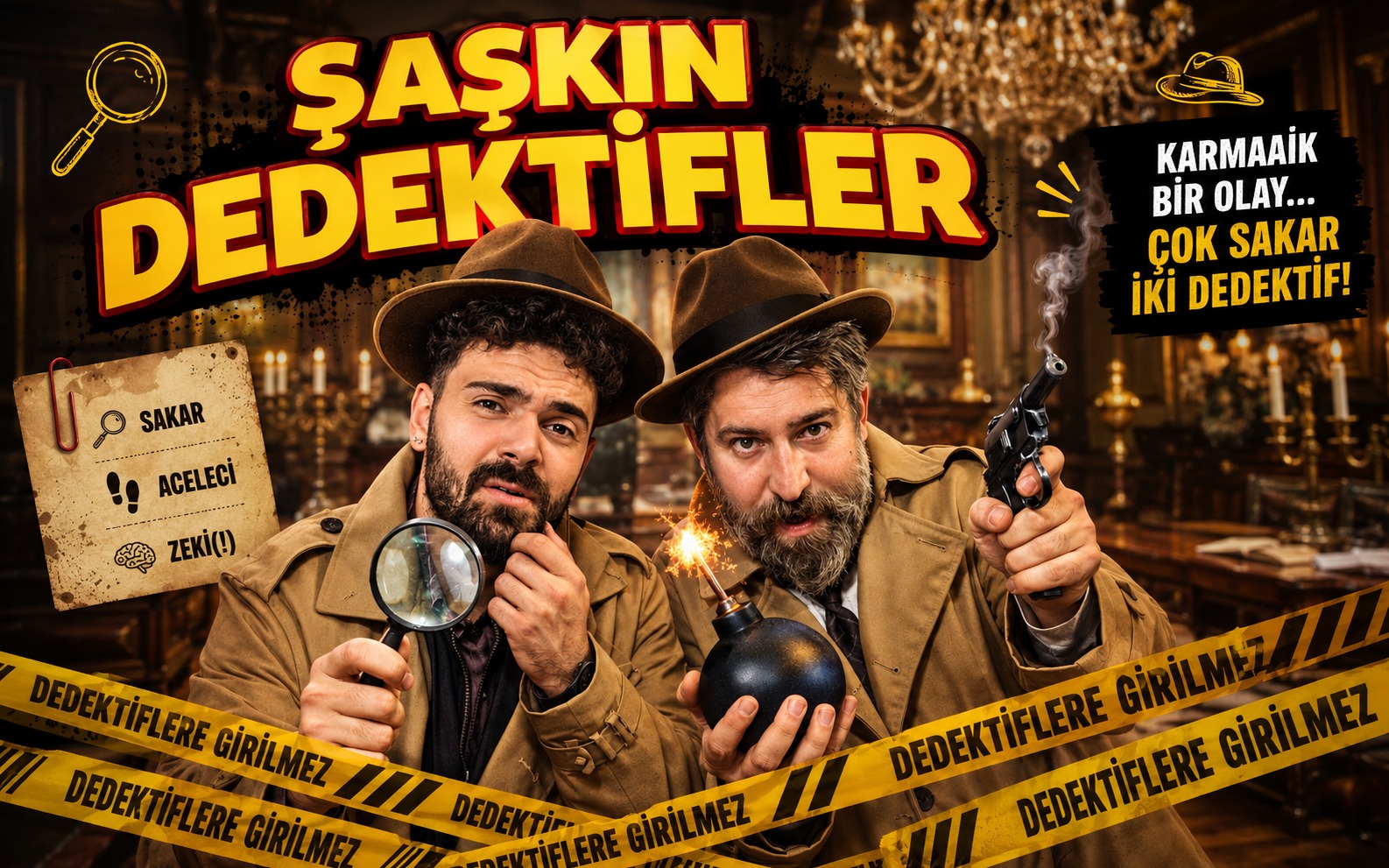 Şaşkın Dedektifler tiyatro afişi