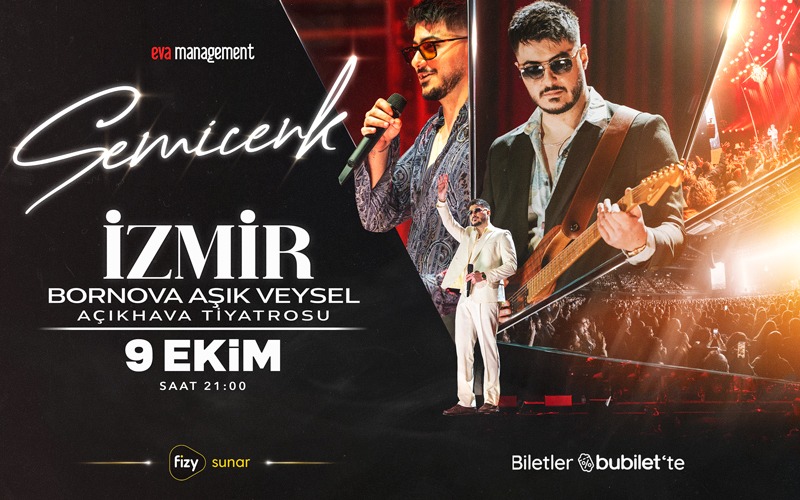 Semicenk Konseri, 9 Ekim 2026, Bornova Aşık Veysel Açıkhava Tiyatrosu, İzmir konser afişi