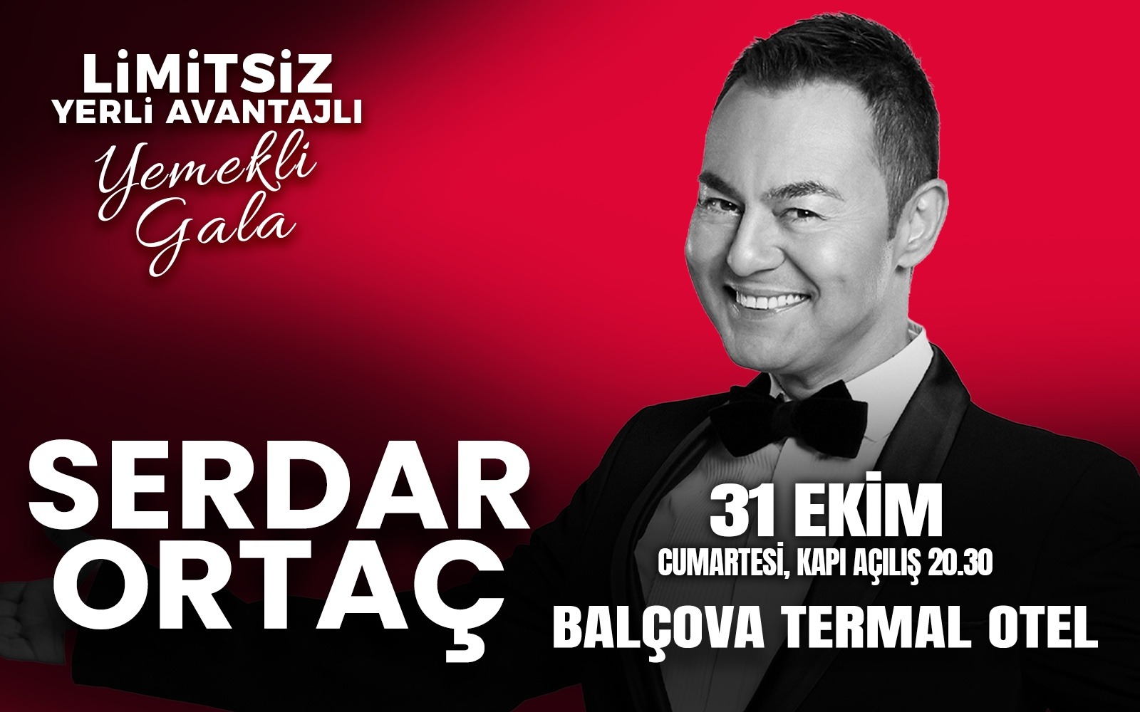 Serdar Ortaç, 31 Ekim 2026, Balçova Termal Otel, İzmir konser afişi